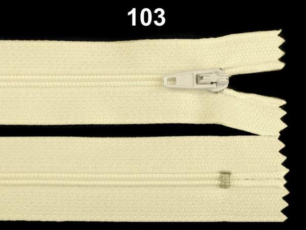 Reißverschluss Spirale 3 mm Länge 12 cm pinlock Creme